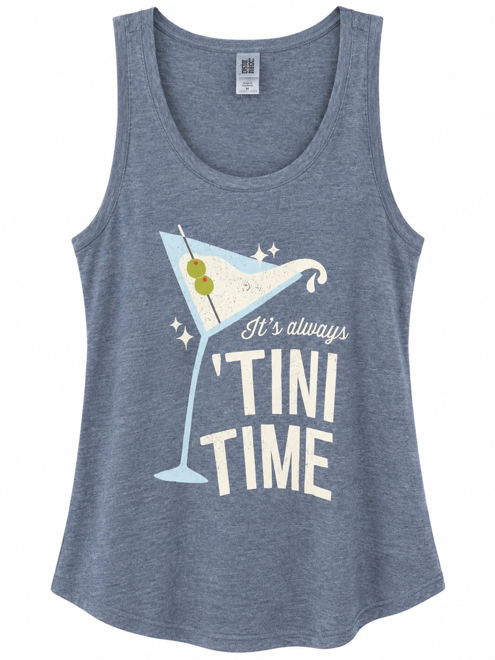 Women's 'Tini Time' Graphic Tank Top - Blue